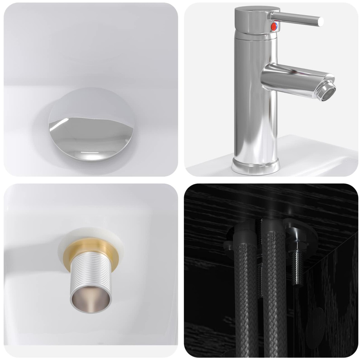 vidaXL Επιτοίχια Λεκάνη Έπιπλο Μαύρη Δρυς 49,5 x 41 x 62,5 εκ