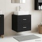 vidaXL Επιτοίχια Λεκάνη Έπιπλο Μαύρη Δρυς 49,5 x 41 x 62,5 εκ