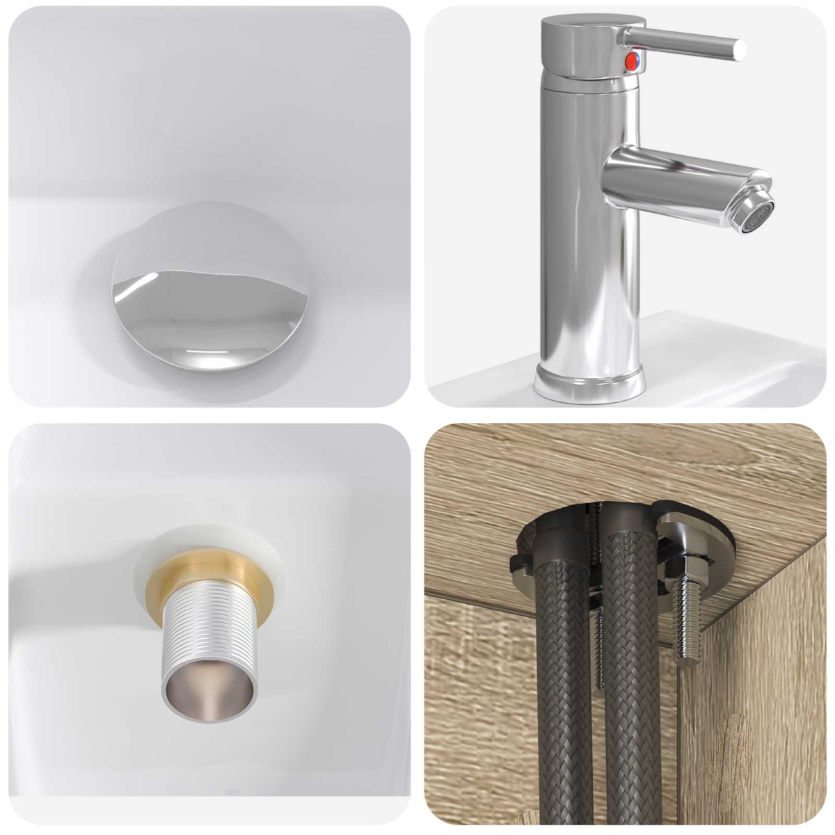vidaXL Επιτοίχια Λεκάνη Έπιπλο Sonoma Δρυς 49,5 x 41 x 62,5 εκ