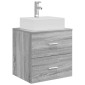 vidaXL Επιτοίχια Λεκάνη Έπιπλο Γκρι Sonoma 49,5 x 41 x 62,5 εκ