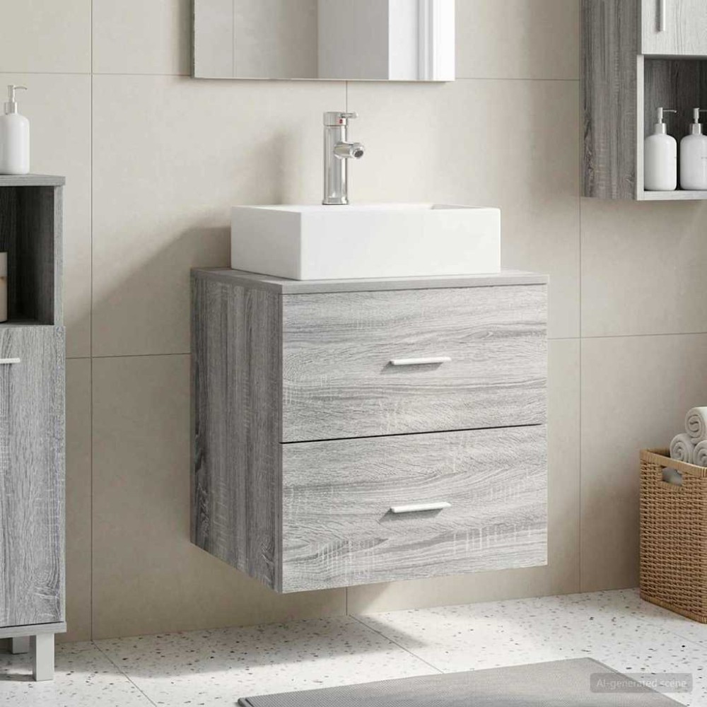 vidaXL Επιτοίχια Λεκάνη Έπιπλο Γκρι Sonoma 49,5 x 41 x 62,5 εκ