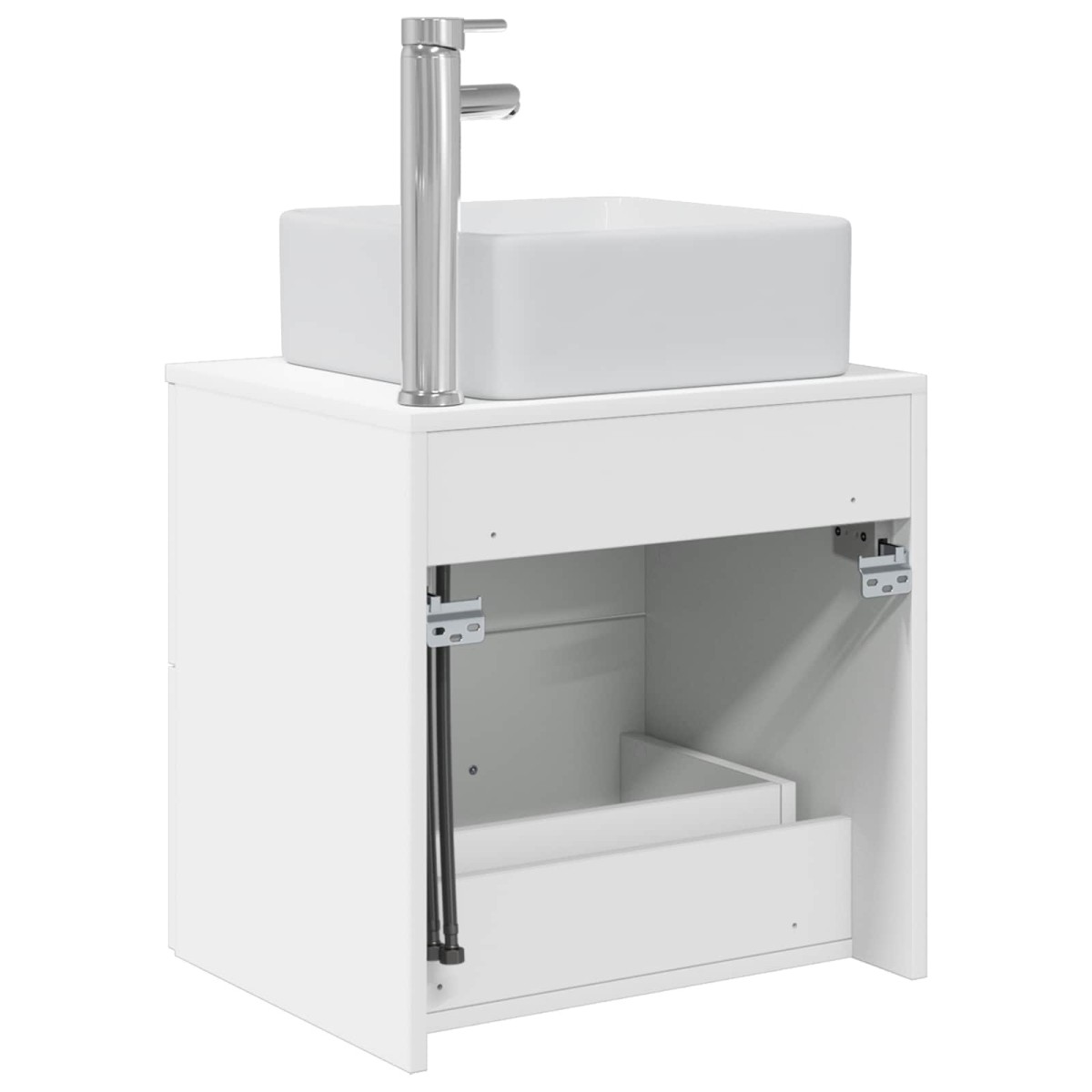 vidaXL Επιτοίχια Λεκάνη Έπιπλο Λευκό 53 x 34,5 x 63 εκ