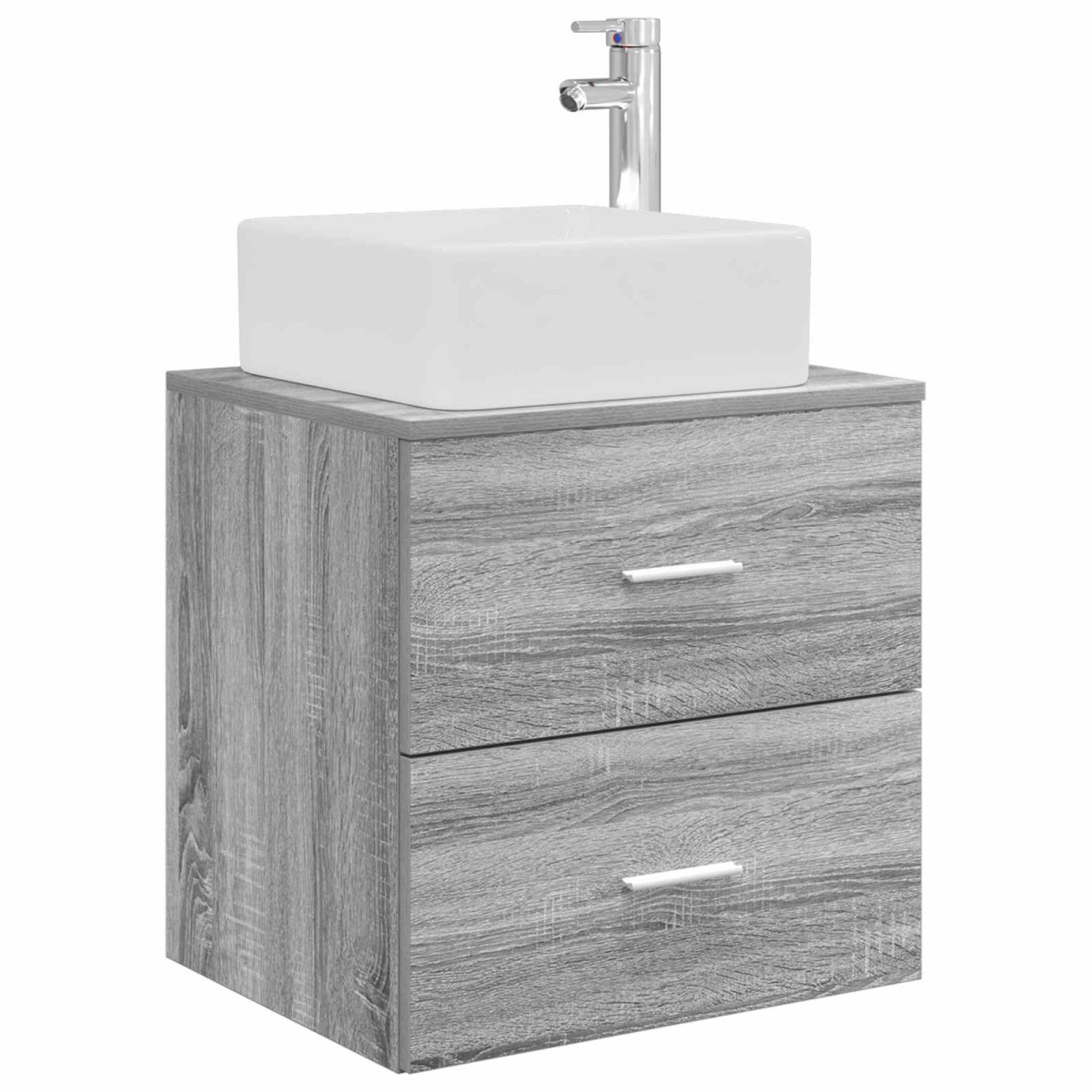 vidaXL Επιτοίχια Λεκάνη Έπιπλο Γκρι Sonoma 53 x 34,5 x 63 εκ