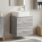 vidaXL Επιτοίχια Λεκάνη Έπιπλο Γκρι Sonoma 53 x 34,5 x 63 εκ