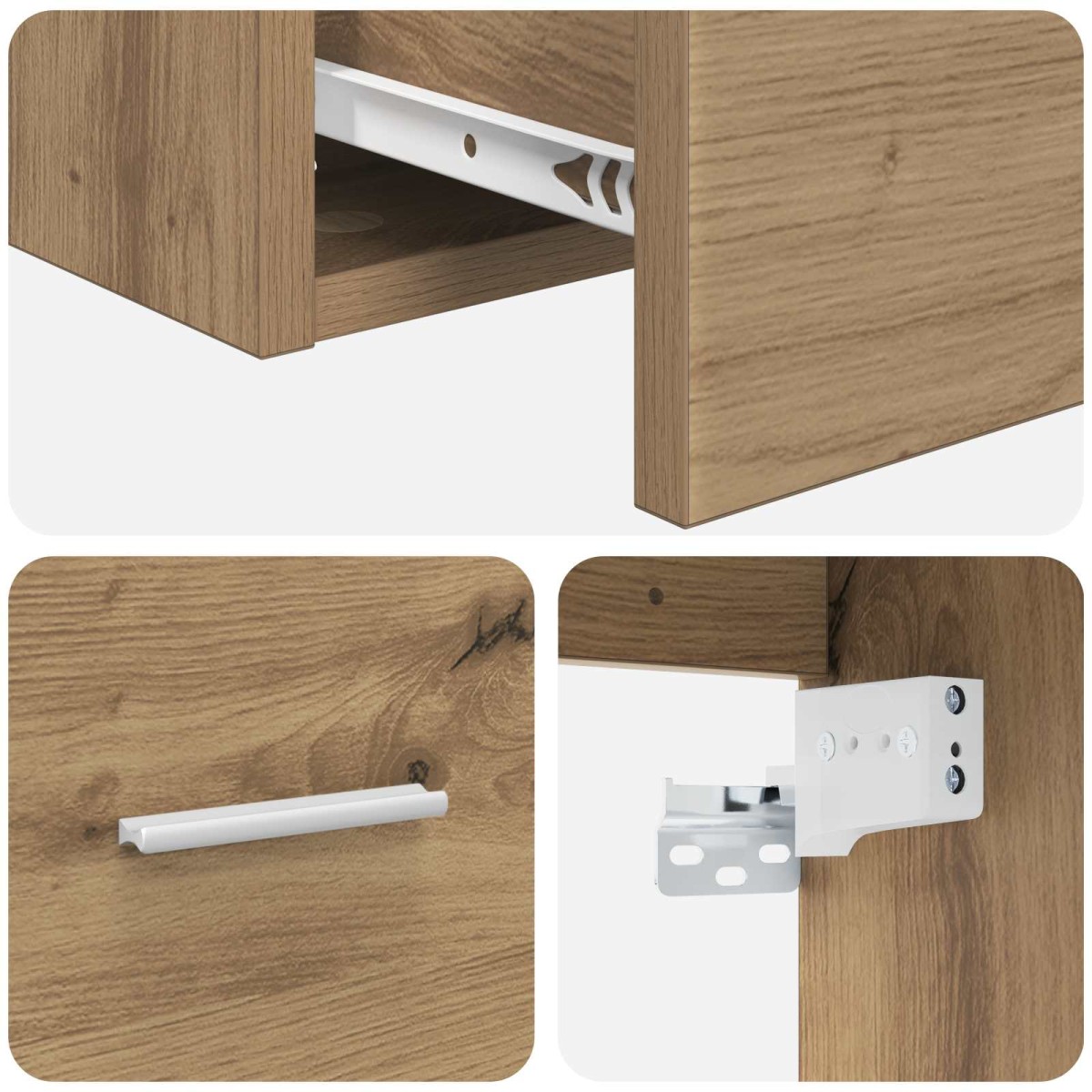 vidaXL Επιτοίχια Λεκάνη Έπιπλο Artisan Δρυς 53 x 34,5 x 63 εκ
