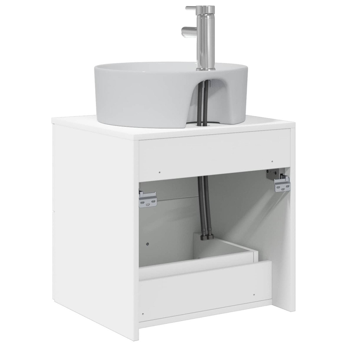 vidaXL Επιτοίχια Λεκάνη Έπιπλο Λευκό 49,5 x 44,5 x 65 εκ