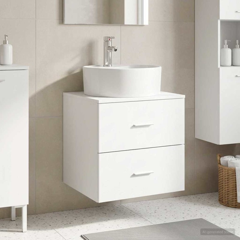 vidaXL Επιτοίχια Λεκάνη Έπιπλο Λευκό 49,5 x 44,5 x 65 εκ