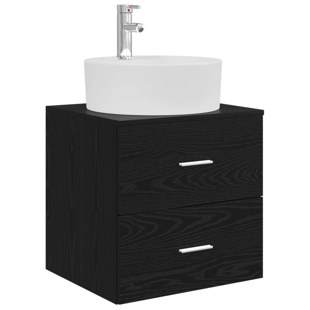 vidaXL Επιτοίχια Λεκάνη Έπιπλο Μαύρη Δρυς 49,5 x 44,5 x 65 εκ