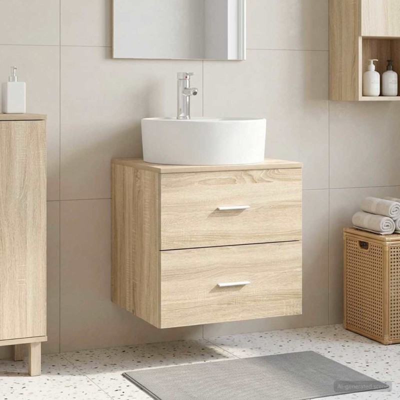 vidaXL Επιτοίχια Λεκάνη Έπιπλο Sonoma Δρυς 49,5 x 44,5 x 65 εκ