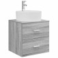vidaXL Επιτοίχια Λεκάνη Έπιπλο Γκρι Sonoma 49,5 x 44,5 x 65 εκ