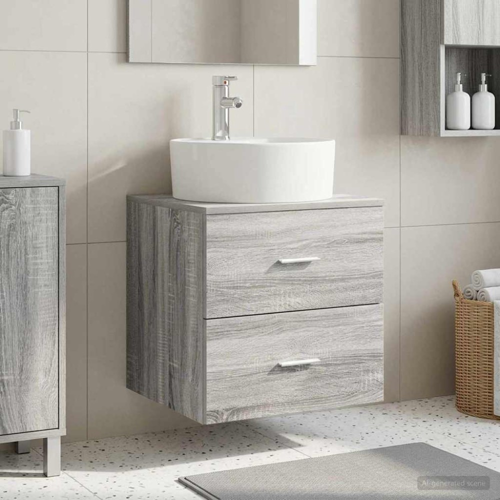 vidaXL Επιτοίχια Λεκάνη Έπιπλο Γκρι Sonoma 49,5 x 44,5 x 65 εκ