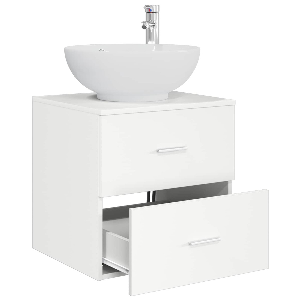 vidaXL Επιτοίχια Λεκάνη Έπιπλο Λευκό 49,5 x 44,5 x 66,5 εκ.