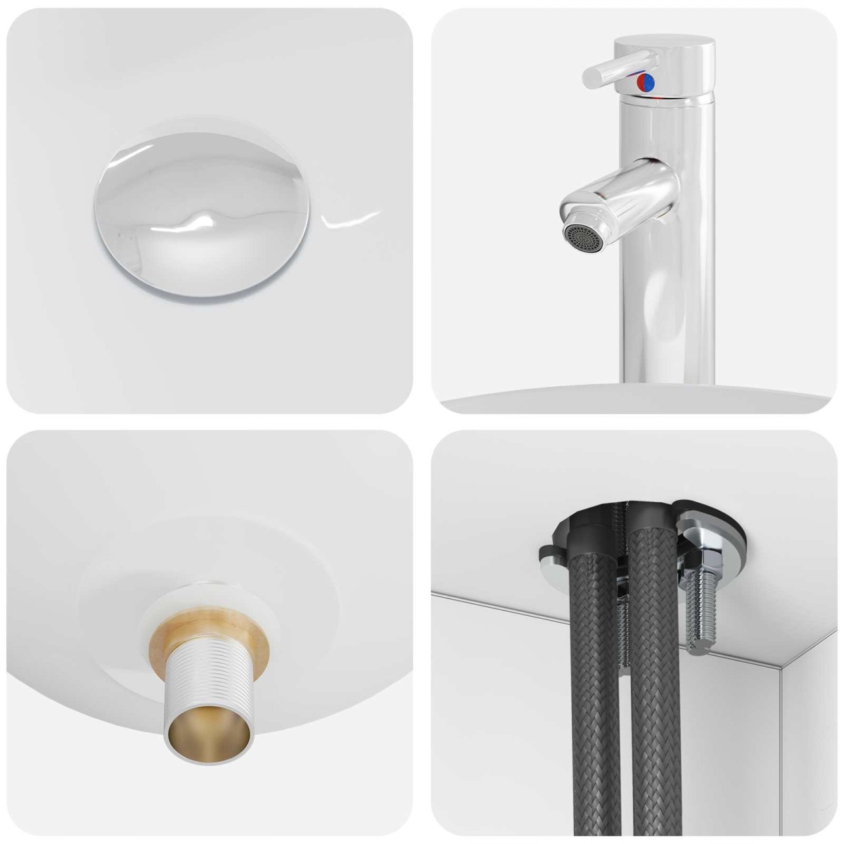 vidaXL Επιτοίχια Λεκάνη Έπιπλο Λευκό 49,5 x 44,5 x 66,5 εκ.