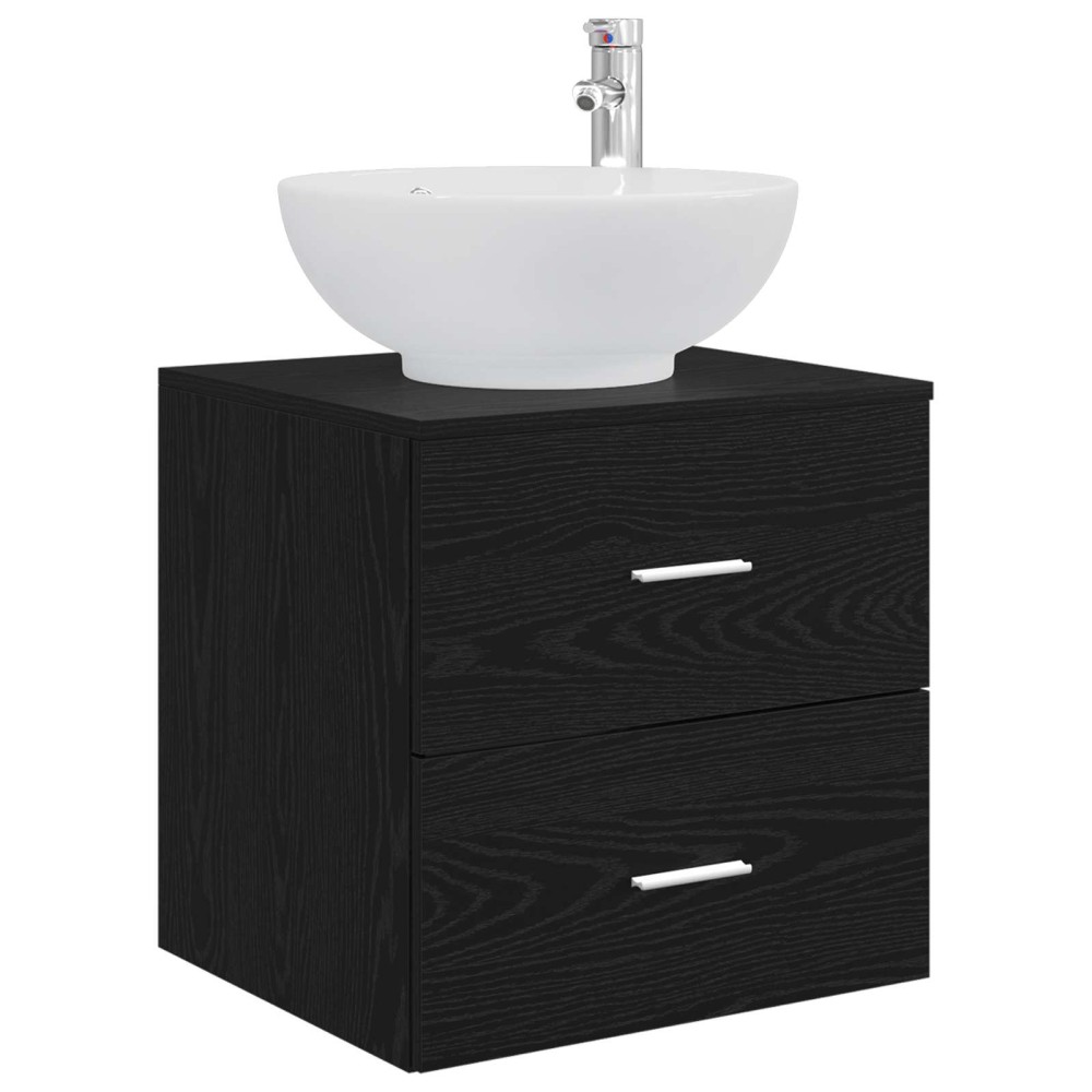 vidaXL Επιτοίχια Λεκάνη Έπιπλο Μαύρη Δρυς 49,5 x 44,5 x 66,5 εκ.