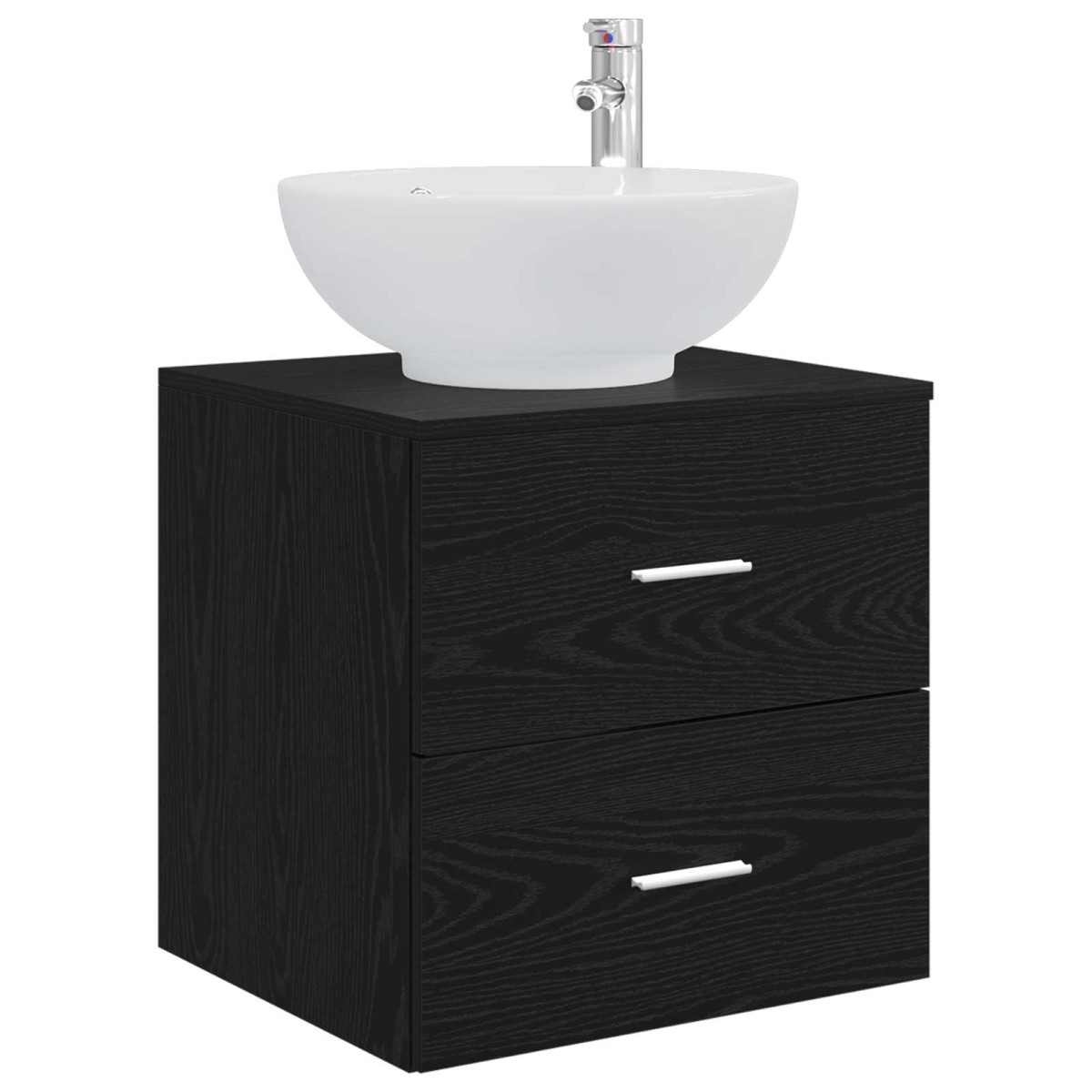 vidaXL Επιτοίχια Λεκάνη Έπιπλο Μαύρη Δρυς 49,5 x 44,5 x 66,5 εκ.