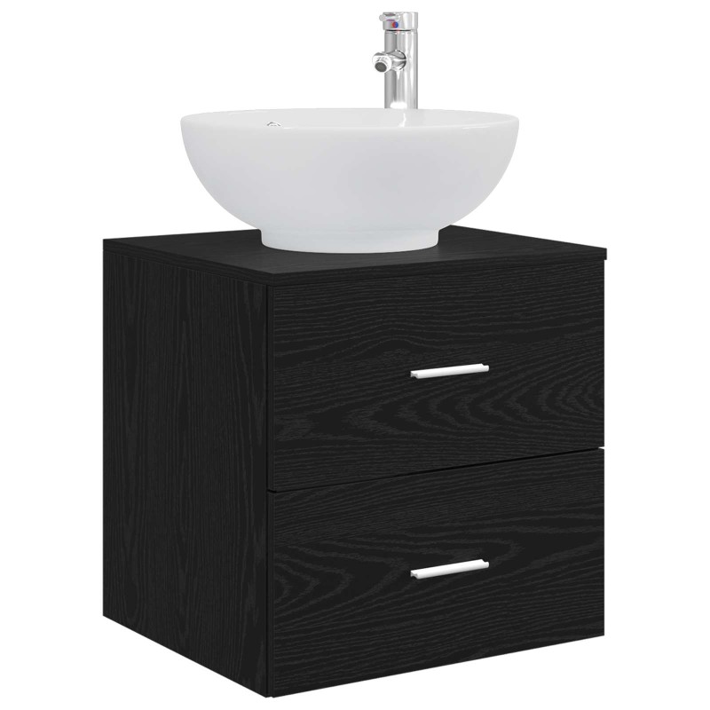 vidaXL Επιτοίχια Λεκάνη Έπιπλο Μαύρη Δρυς 49,5 x 44,5 x 66,5 εκ.