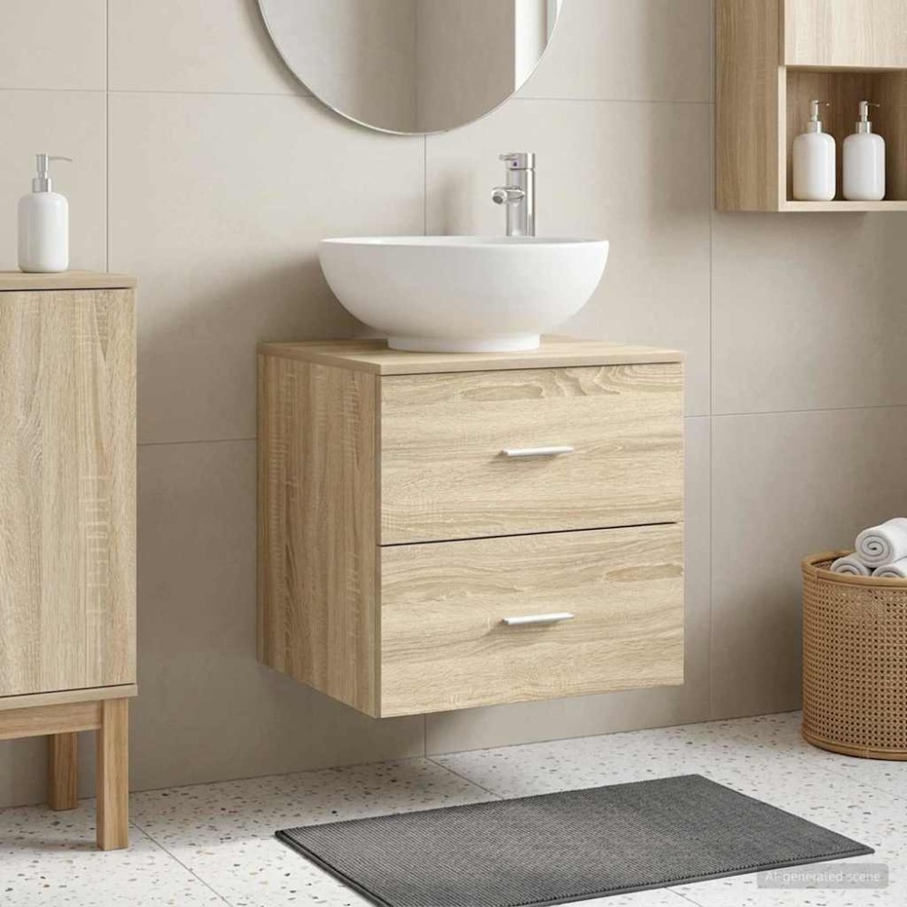vidaXL Επιτοίχια Λεκάνη Έπιπλο Sonoma Δρυς 49,5 x 44,5 x 66,5 εκ.