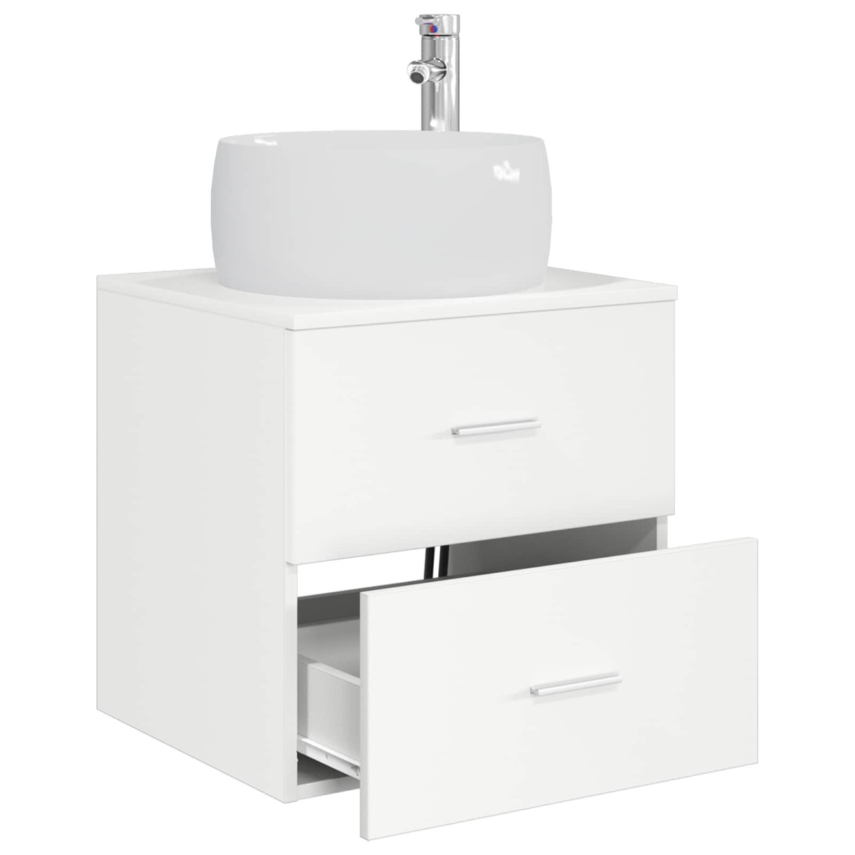 vidaXL Επιτοίχια Λεκάνη Έπιπλο Λευκό 49,5 x 44,5 x 66 εκ