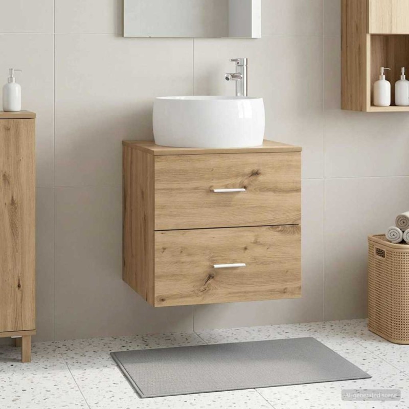 vidaXL Επιτοίχια Λεκάνη Έπιπλο Artisan Δρυς 49,5 x 44,5 x 66 εκ