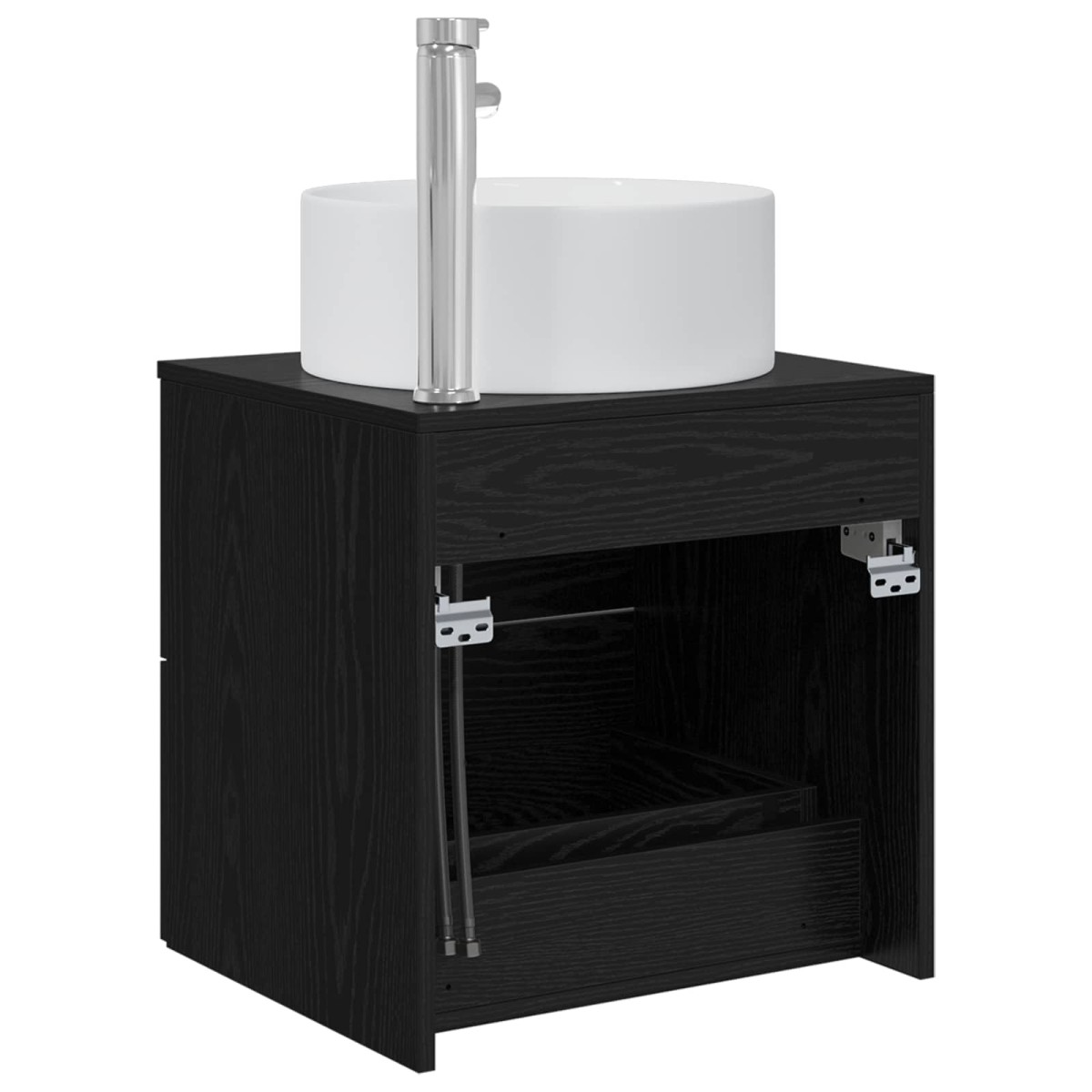 vidaXL Επιτοίχια Λεκάνη Έπιπλο Μαύρη Δρυς 49,5 x 44,5 x 65,5 εκ