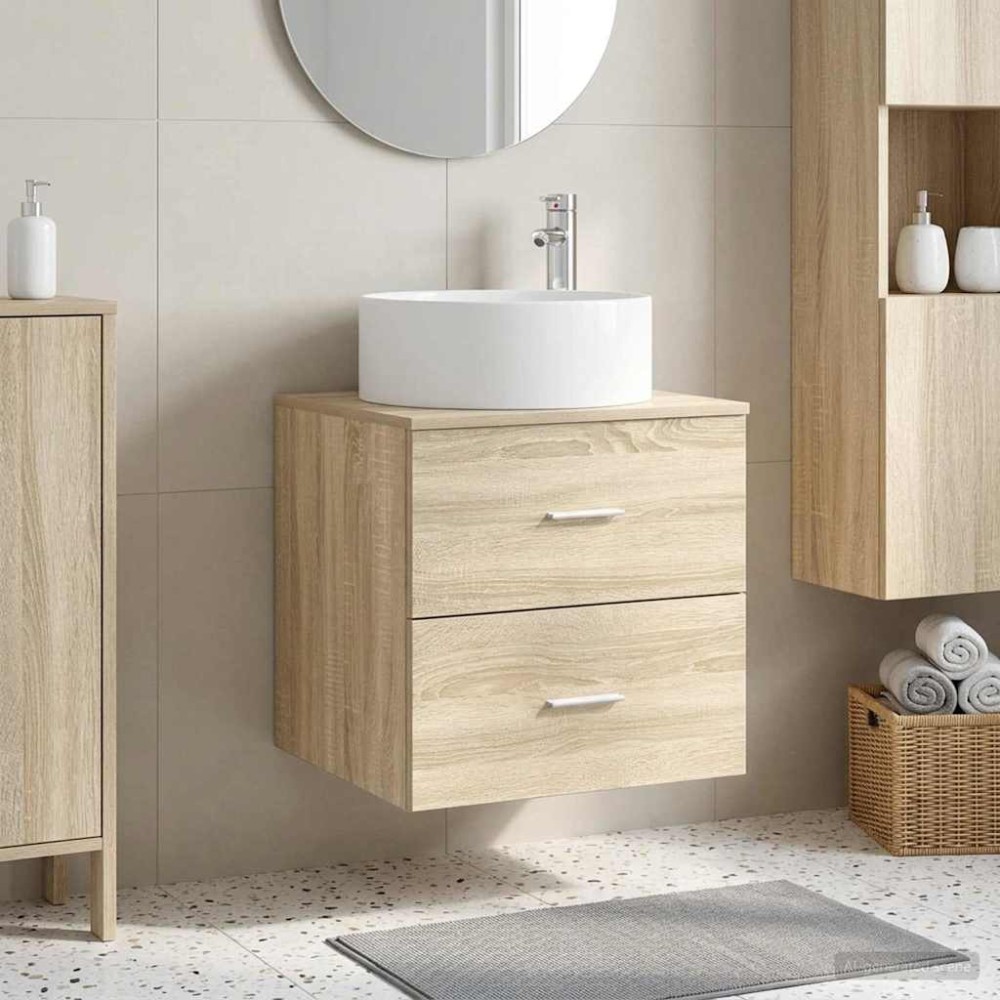 vidaXL Επιτοίχια Λεκάνη Έπιπλο Sonoma Δρυς 49,5 x 44,5 x 65,5 εκ