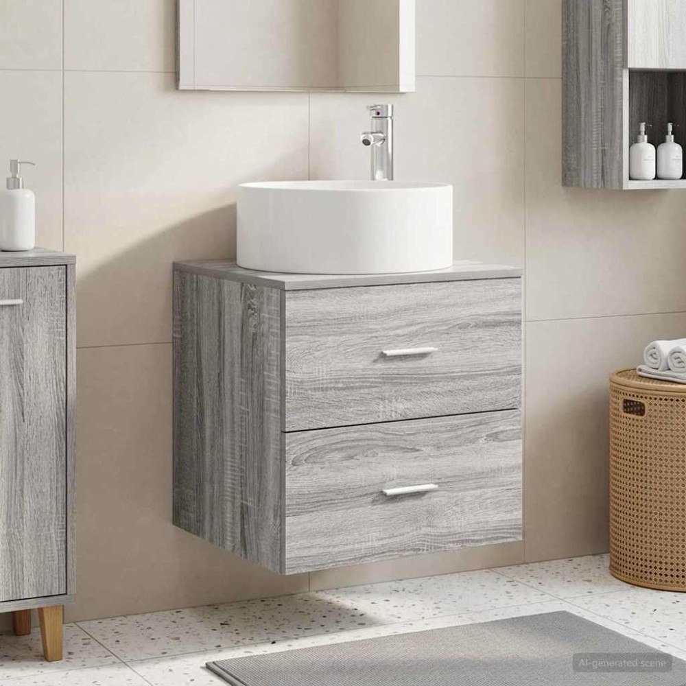 vidaXL Επιτοίχια Λεκάνη Έπιπλο Γκρι Sonoma 49,5 x 44,5 x 65,5 εκ