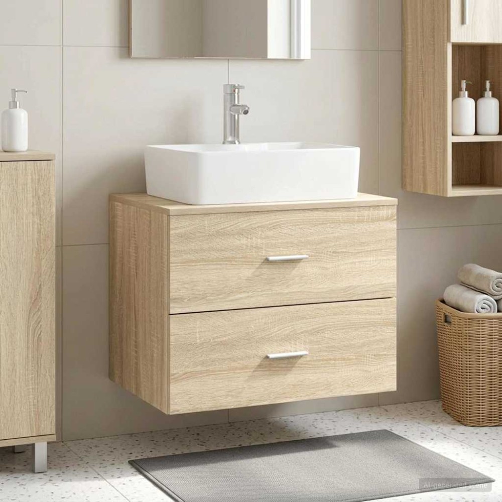 vidaXL Τοίχου Μπάνιου Κάβινες Sonoma Δρυς 62,5 x 44,5 x 50 εκ.