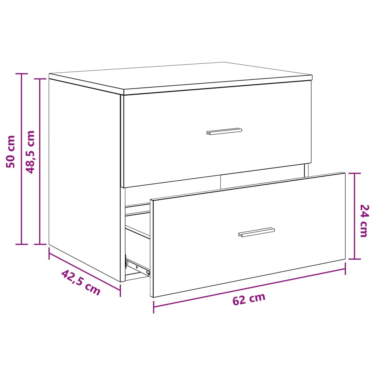 vidaXL Τοίχου Μπάνιου Κάβινες Sonoma Δρυς 62,5 x 44,5 x 50 εκ.
