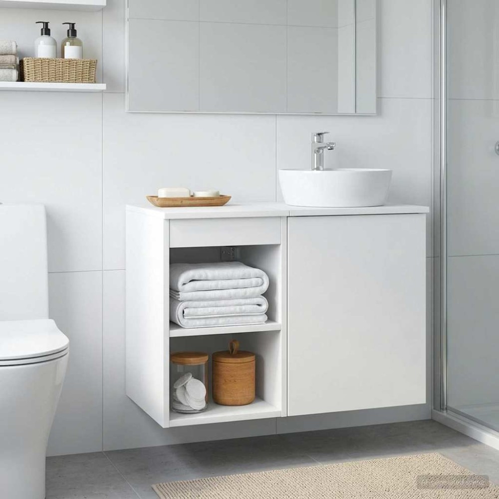 vidaXL Ντουλάπι Μπάνιου Ενδιάμεσο Λευκό 30 x 35 x 50 εκ.