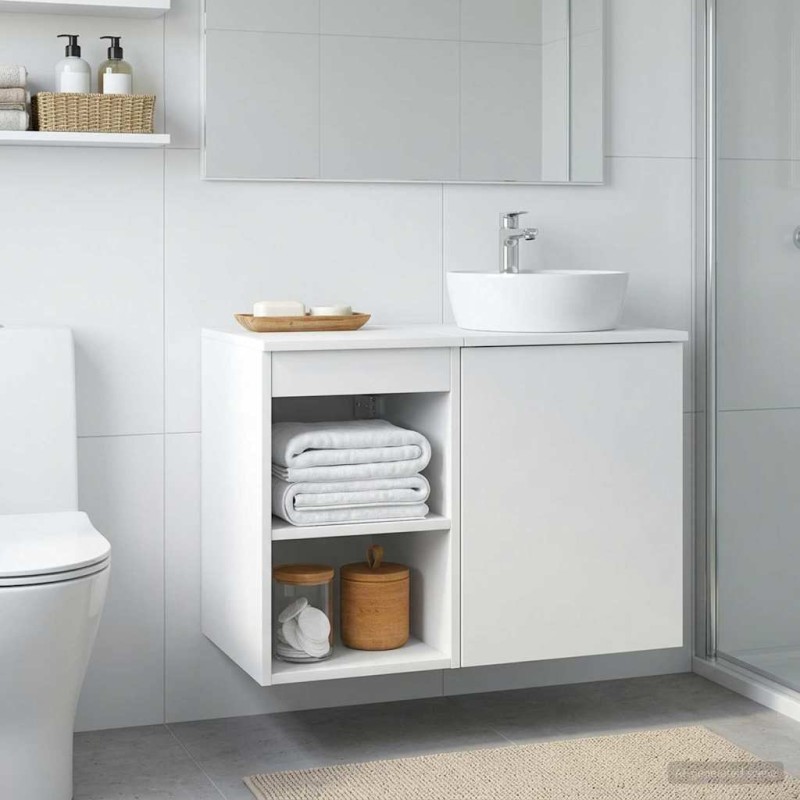 vidaXL Ντουλάπι Μπάνιου Ενδιάμεσο Λευκό 30 x 35 x 50 εκ.