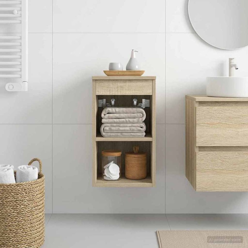 vidaXL Ντουλάπι Μπάνιου Ενδιάμεσο Sonoma Δρυς 30 x 35 x 50 εκ.