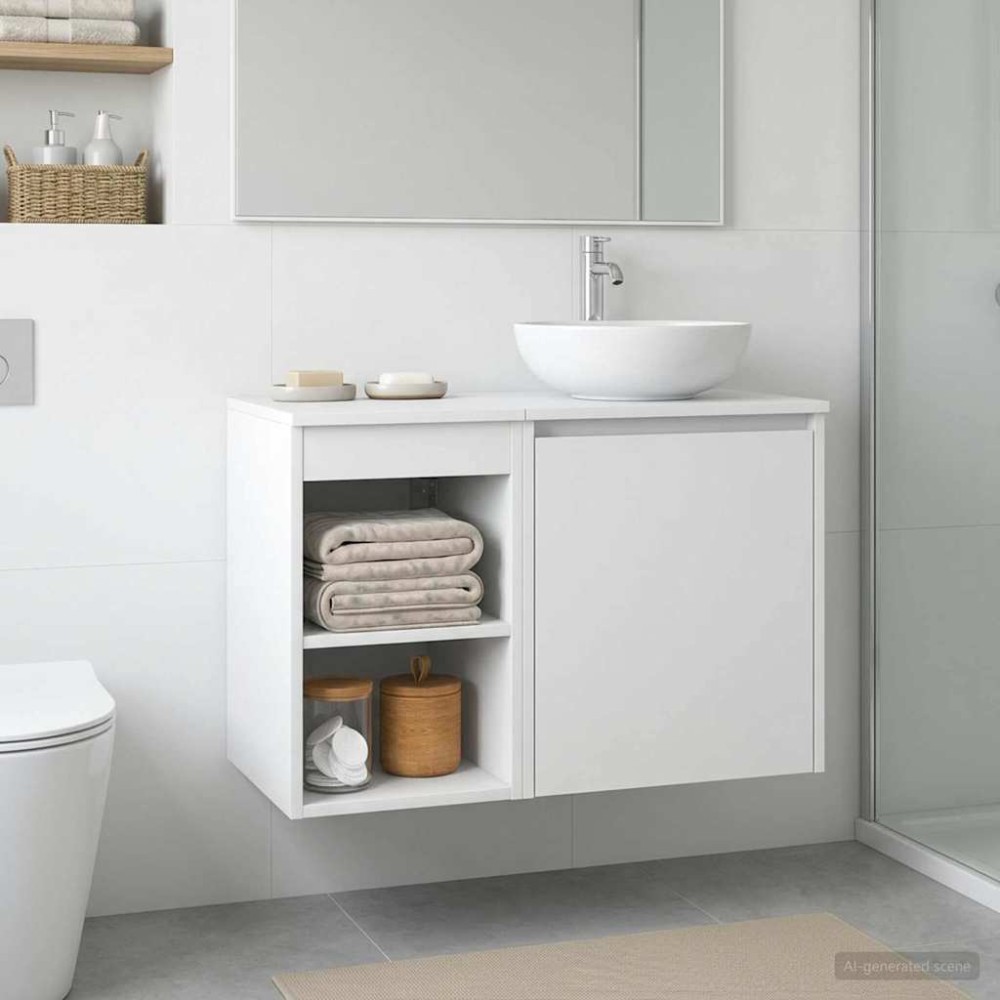 vidaXL Ντουλάπι Μπάνιου Ενδιάμεσο Λευκό 30 x 41 x 50 εκ.