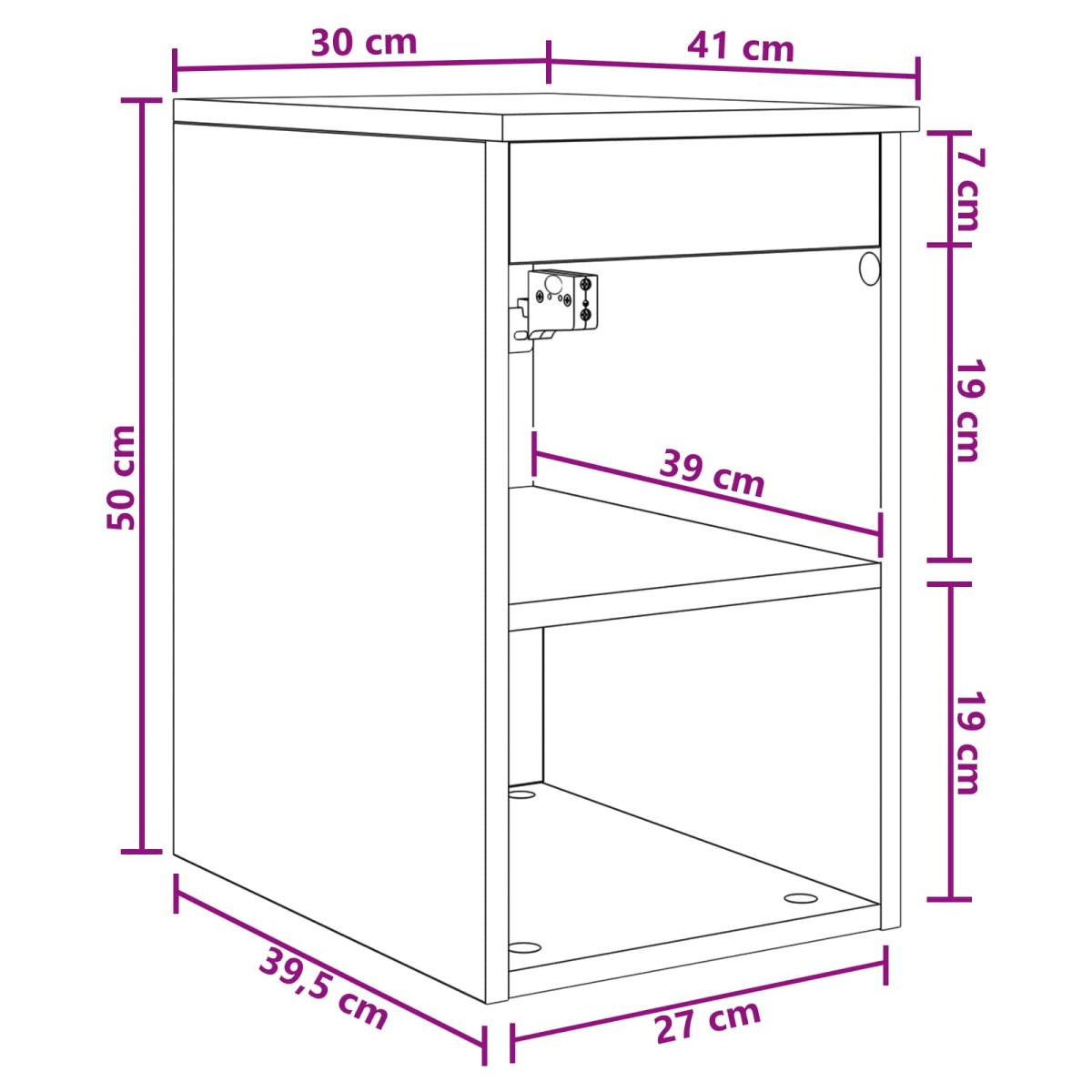 vidaXL Ντουλάπι Μπάνιου Ενδιάμεσο Sonoma Δρυς 30 x 41 x 50 εκ.