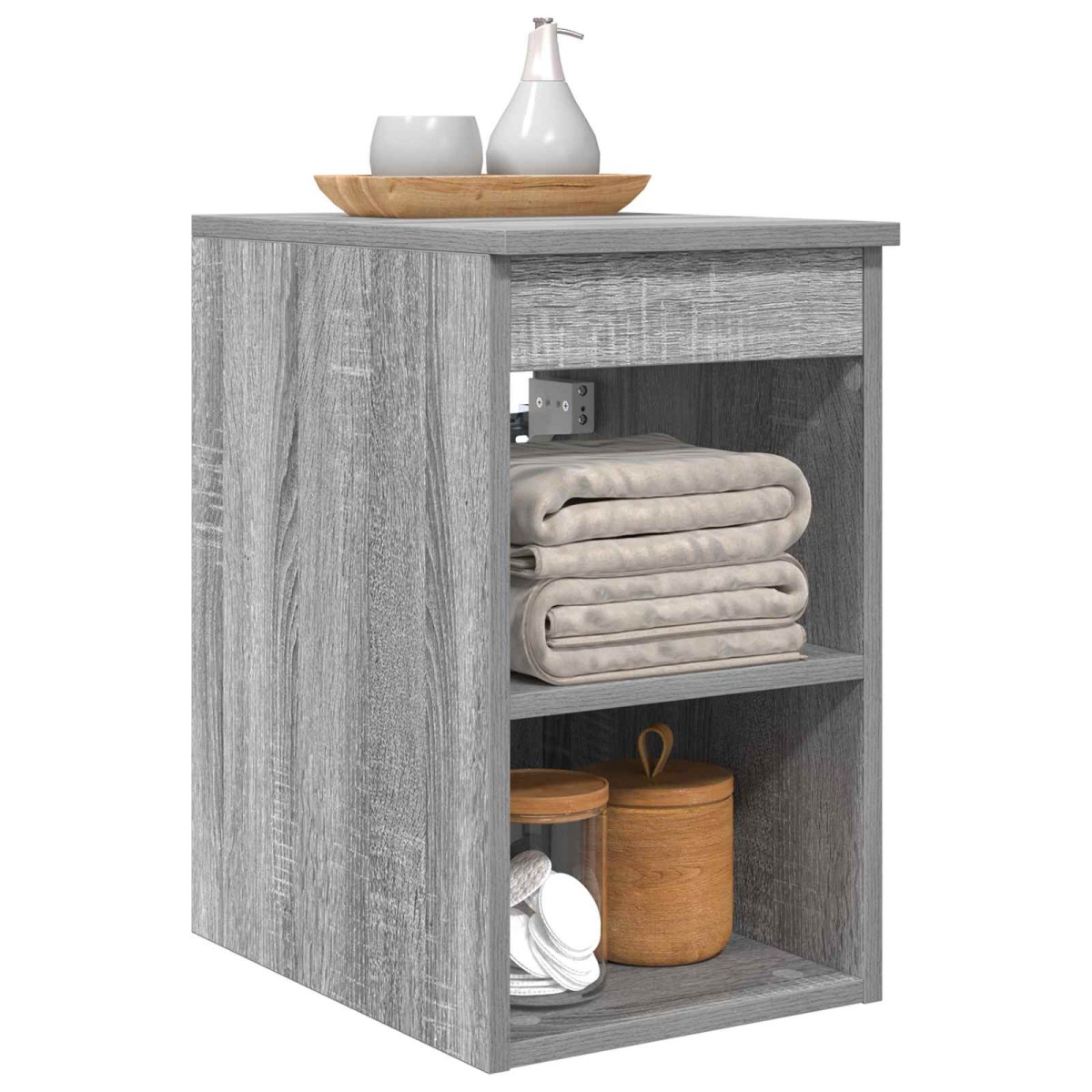 vidaXL Ντουλάπι Μπάνιου Ενδιάμεσο Γκρι Sonoma 30 x 41 x 50 εκ.