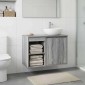 vidaXL Ντουλάπι Μπάνιου Ενδιάμεσο Γκρι Sonoma 30 x 41 x 50 εκ.