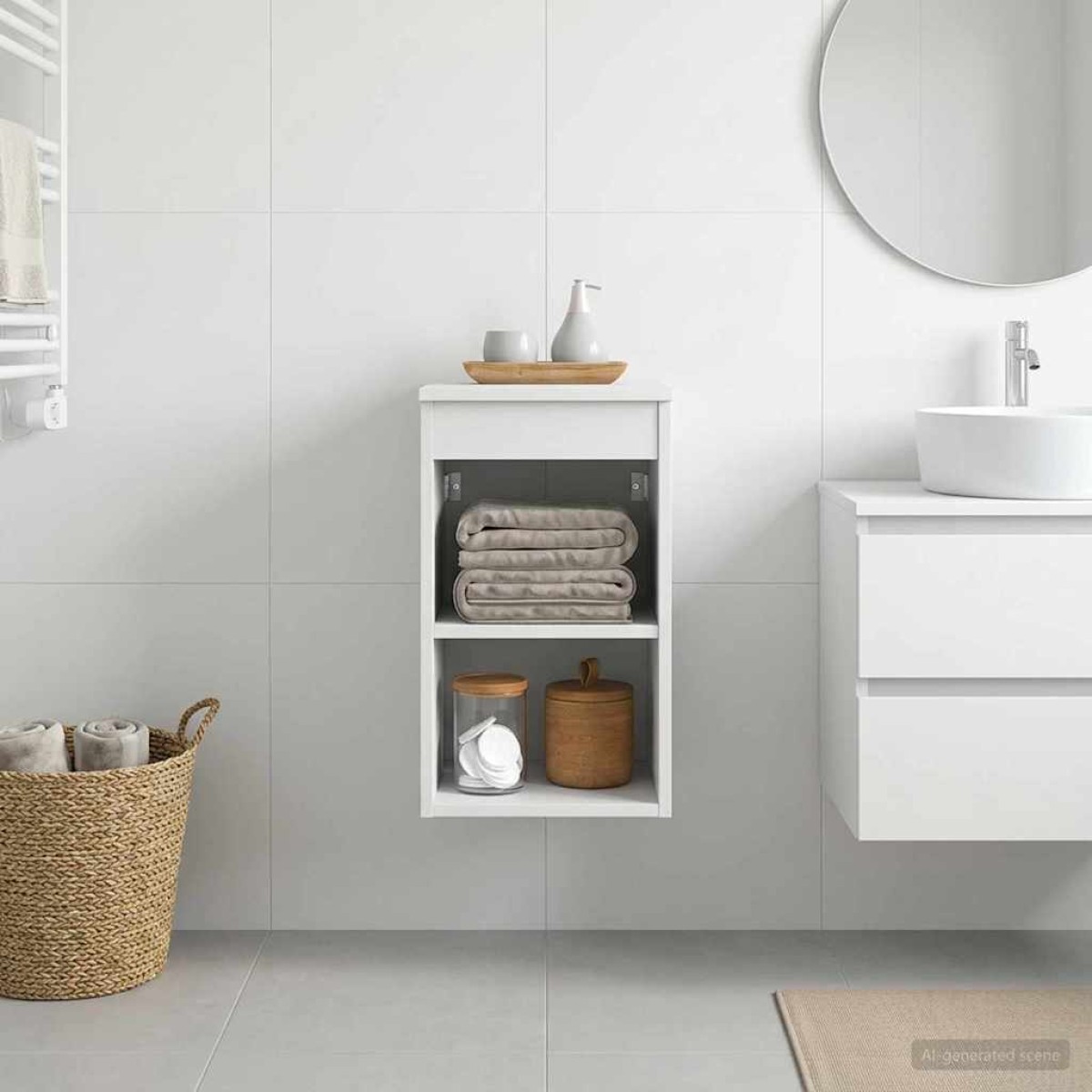 vidaXL Ντουλάπι Μπάνιου Ενδιάμεσο Λευκό 30 x 44,5 x 50 εκ.