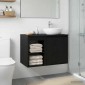 vidaXL Ντουλάπι Μπάνιου Ενδιάμεσο Μαύρη Δρυς 30 x 44,5 x 50 εκ.