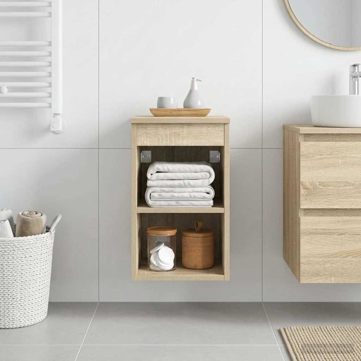 vidaXL Ντουλάπι Μπάνιου Ενδιάμεσο Sonoma Δρυς 30 x 44,5 x 50 εκ.