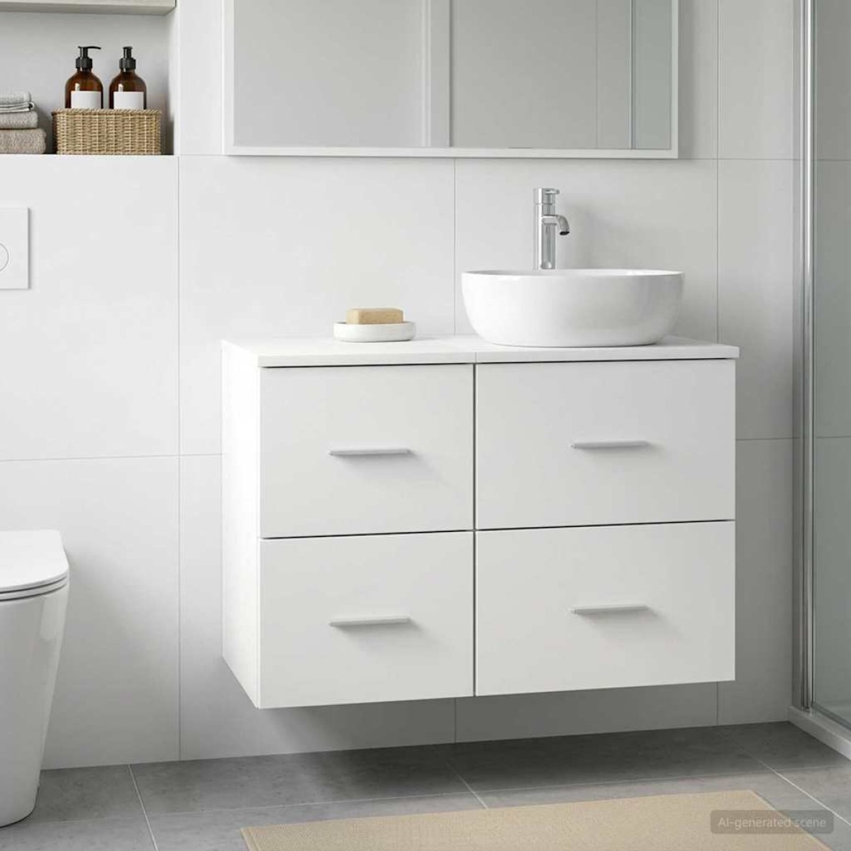 vidaXL Ντουλάπι Μπάνιου Ενδιάμεσο Λευκό 30 x 35 x 50 εκ.