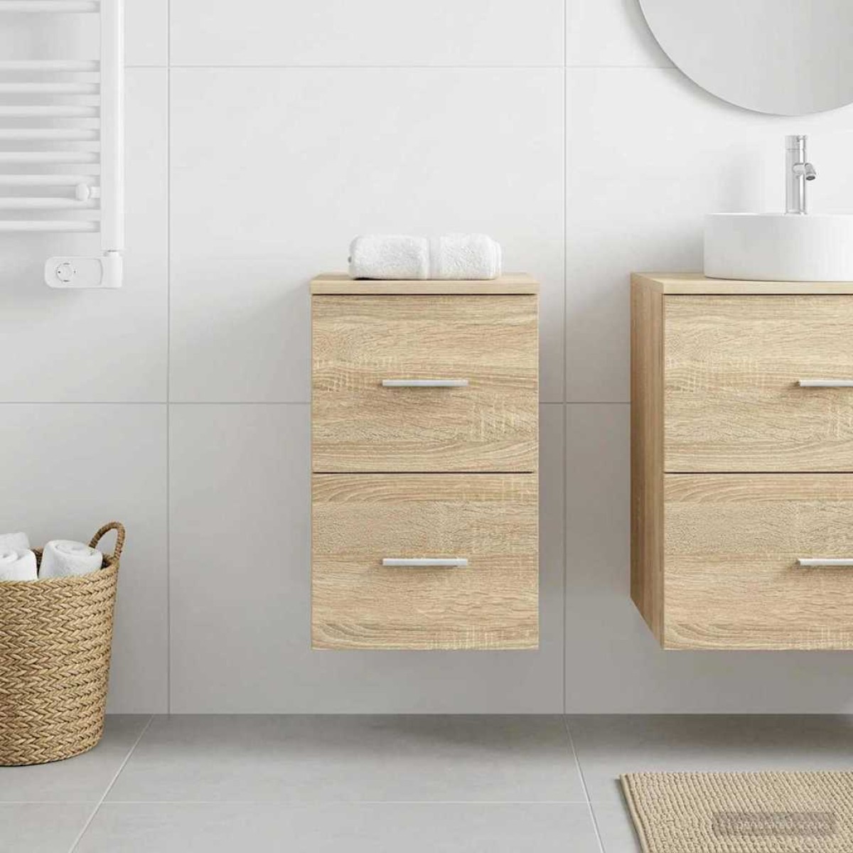 vidaXL Ντουλάπι Μπάνιου Ενδιάμεσο Sonoma Δρυς 30 x 35 x 50 εκ.