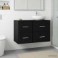 vidaXL Ντουλάπι Μπάνιου Ενδιάμεσο Μαύρη Δρυς 30 x 41 x 50 εκ.