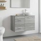 vidaXL Ντουλάπι Μπάνιου Ενδιάμεσο Γκρι Sonoma 30 x 41 x 50 εκ.