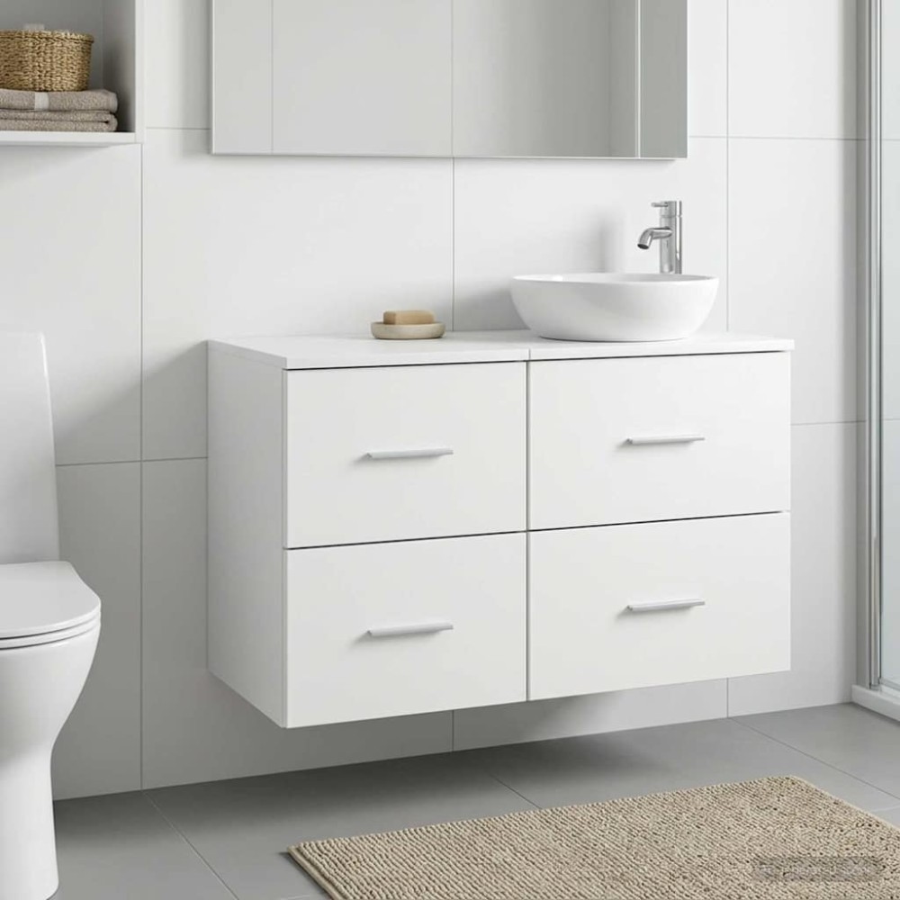 vidaXL Ντουλάπι Μπάνιου Ενδιάμεσο Λευκό 30 x 44,5 x 50 εκ.