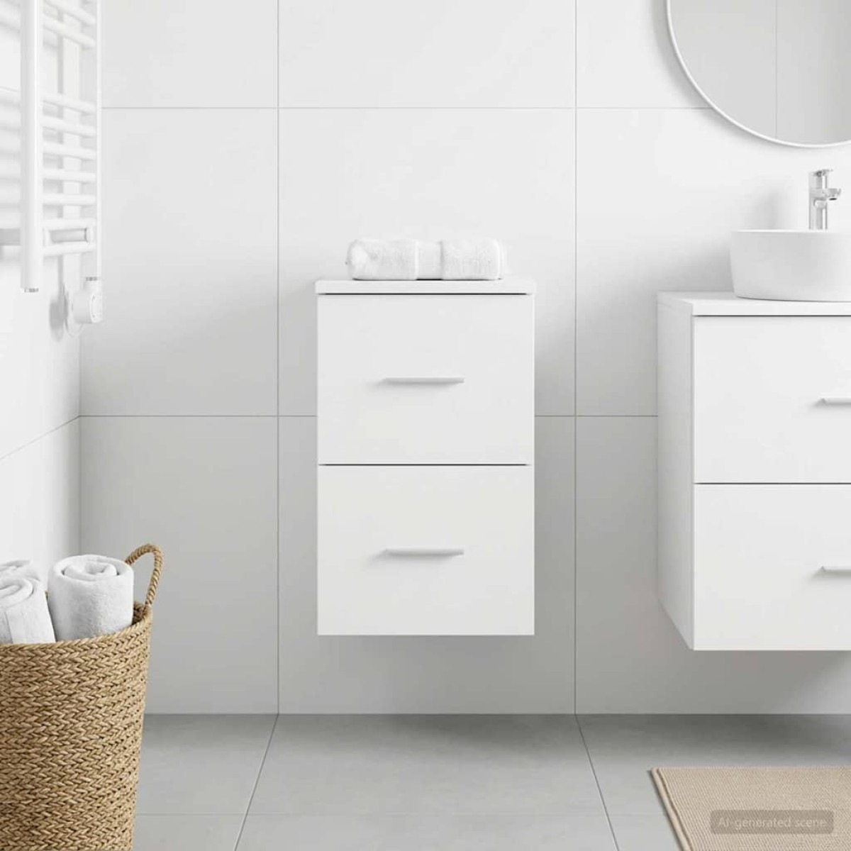 vidaXL Ντουλάπι Μπάνιου Ενδιάμεσο Λευκό 30 x 44,5 x 50 εκ.