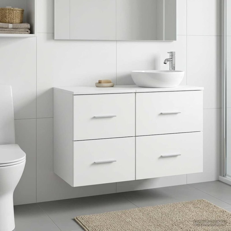 vidaXL Ντουλάπι Μπάνιου Ενδιάμεσο Λευκό 30 x 44,5 x 50 εκ.
