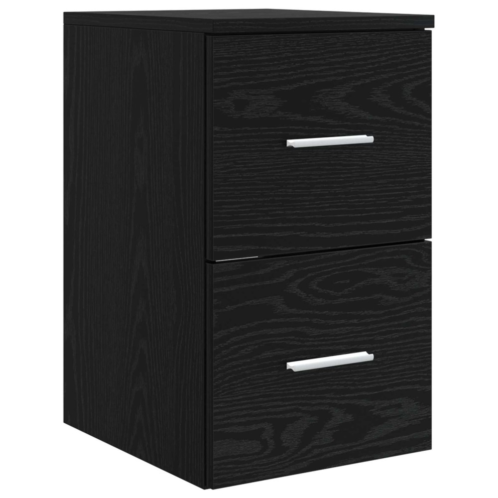 vidaXL Ντουλάπι Μπάνιου Ενδιάμεσο Μαύρη Δρυς 30 x 44,5 x 50 εκ.