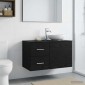 vidaXL Ντουλάπι Μπάνιου Ενδιάμεσο Μαύρη Δρυς 30 x 44,5 x 50 εκ.