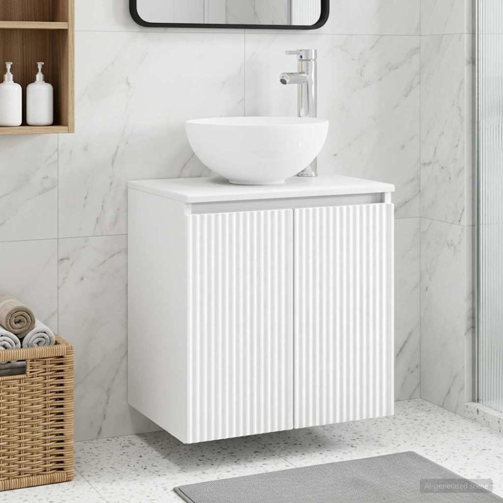 vidaXL Επιτοίχια Λεκάνη Έπιπλο Λευκό 49,5 x 35 x 63 εκ