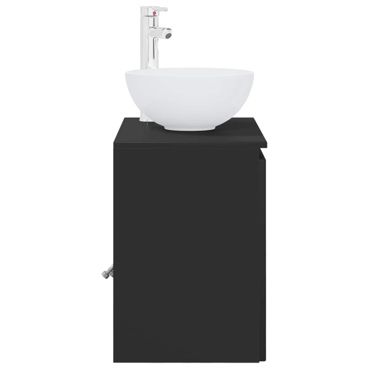 vidaXL Επιτοίχια Λεκάνη Έπιπλο Μαύρο 49,5 x 35 x 63 εκ