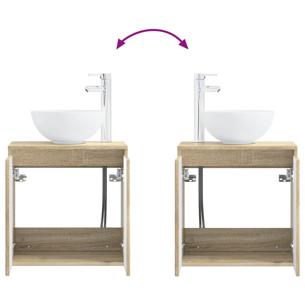 vidaXL Επιτοίχια Λεκάνη Έπιπλο Sonoma Δρυς 49,5 x 35 x 63 εκ